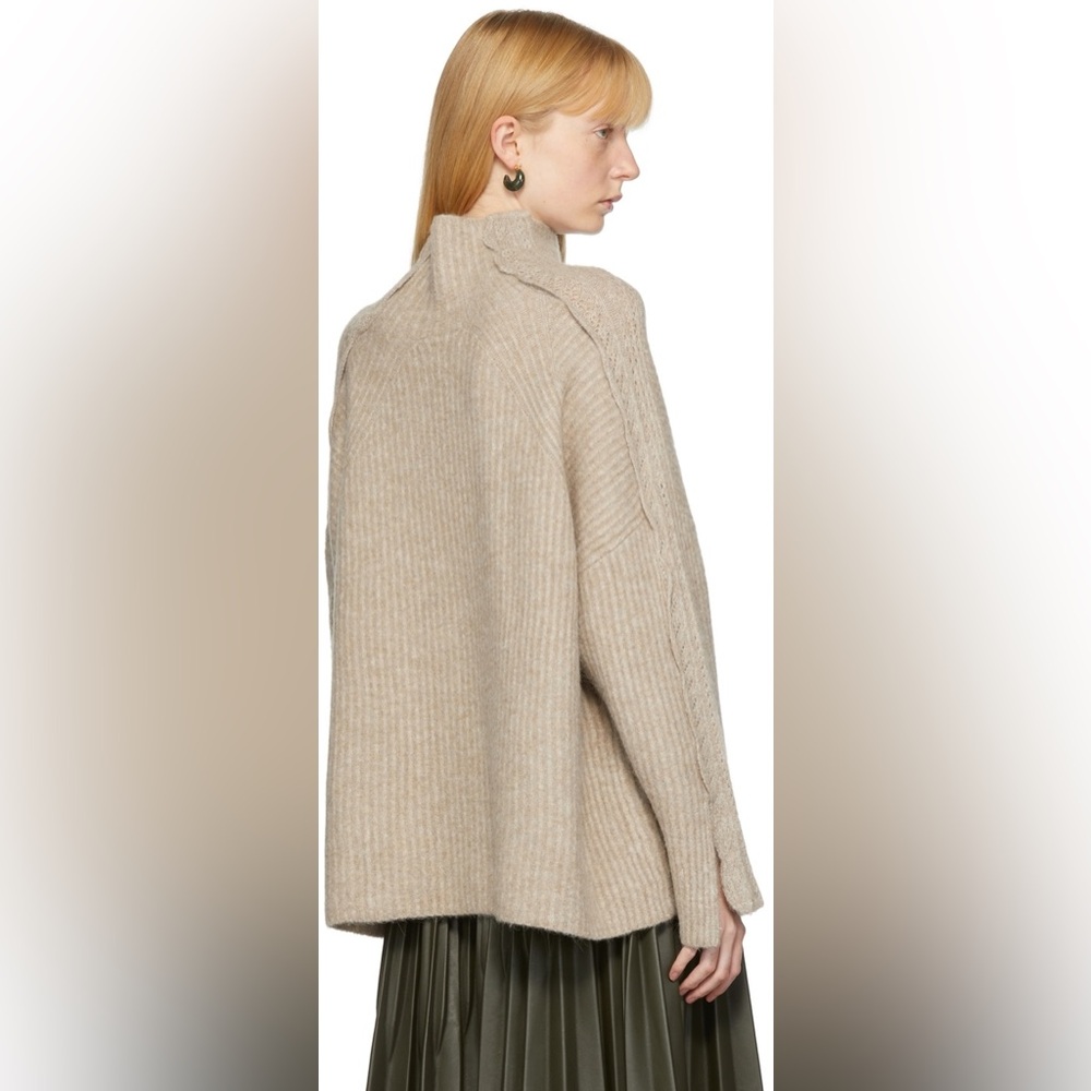 3.1 Phillip Lim Taupe Lace Detail Pullover Sweater Size XS - Picture 2 of 12